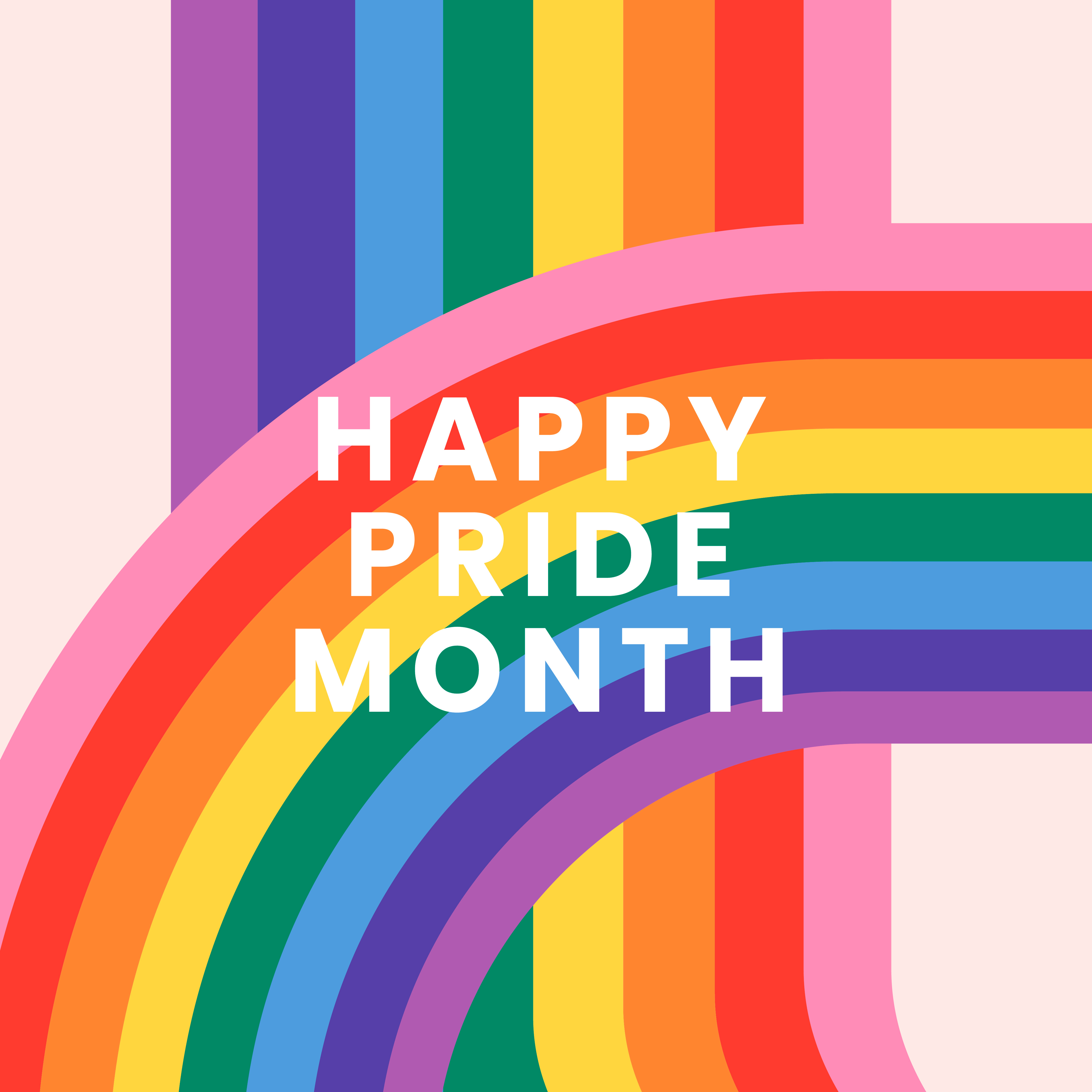 A decorative image saying "Happy Pride Month."