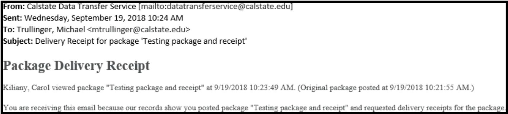 CSU MoveIT receipt notification.