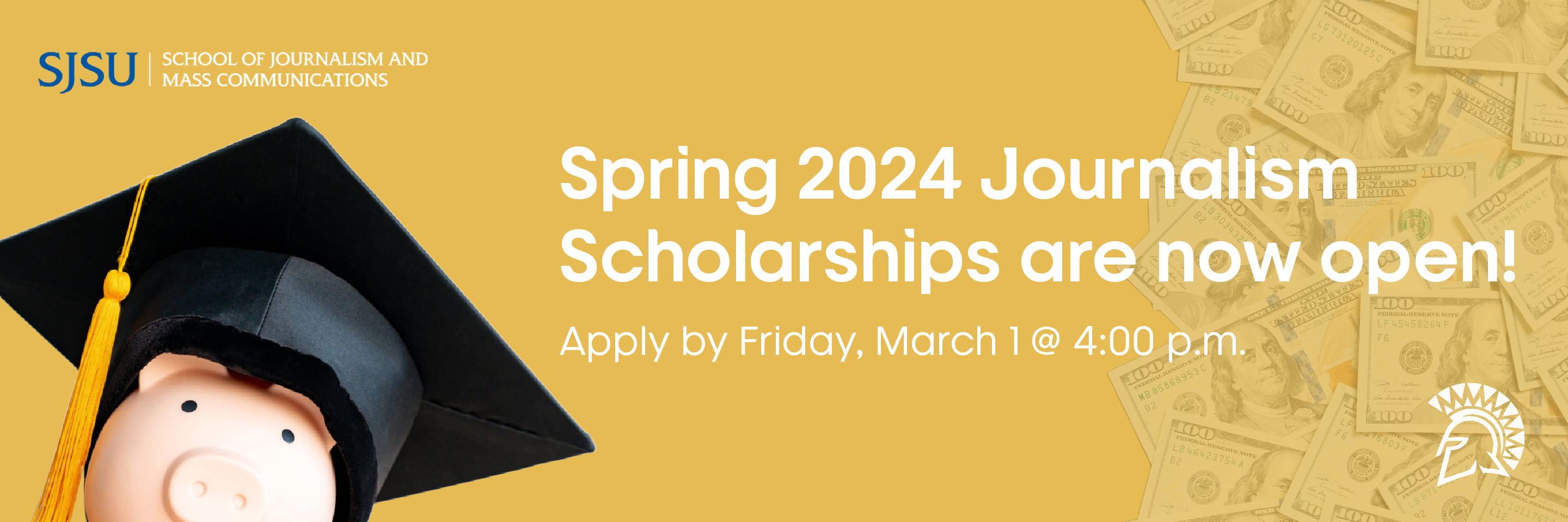 Spring 2024 Journalism Scholarships are now open! Apply by Friday, March 1 at 4:00 p.m.