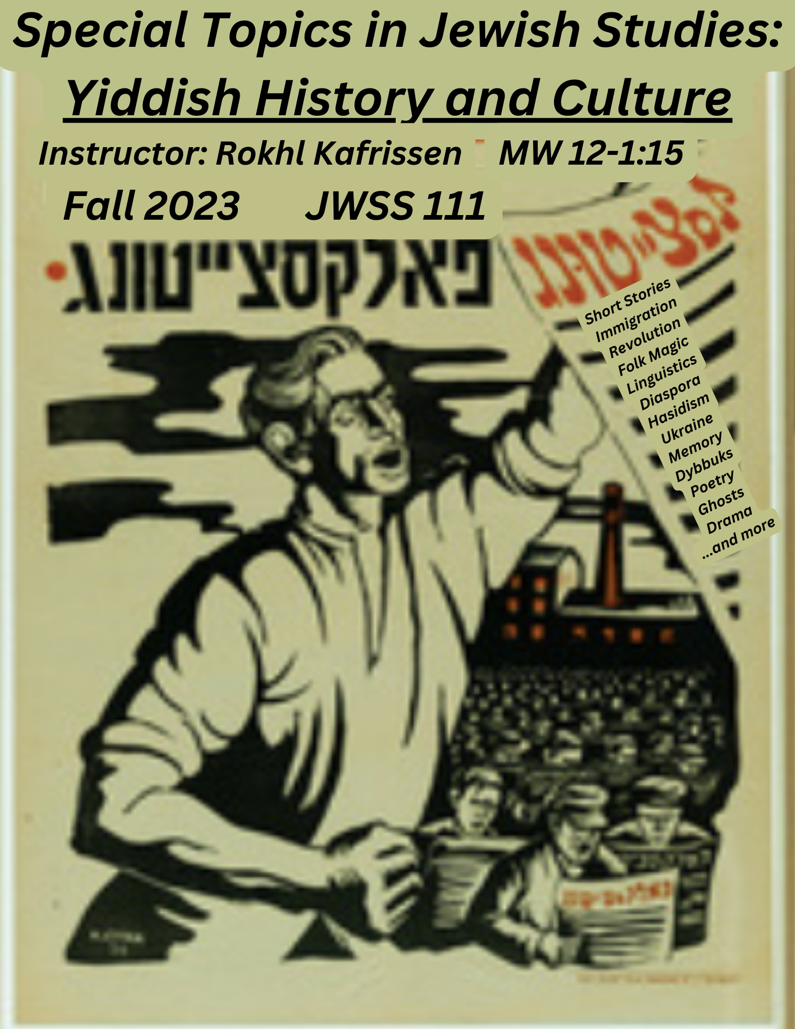 Yiddish History and Culture class announcement