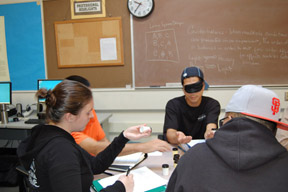 students collaborating in motor behavior lab