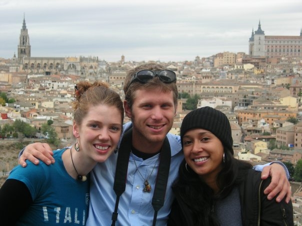 Three students posing for the picture in Rome
