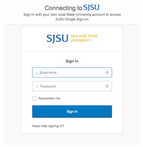 Sign In to SJSU Account 