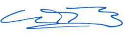Signature of Interim President Perez.