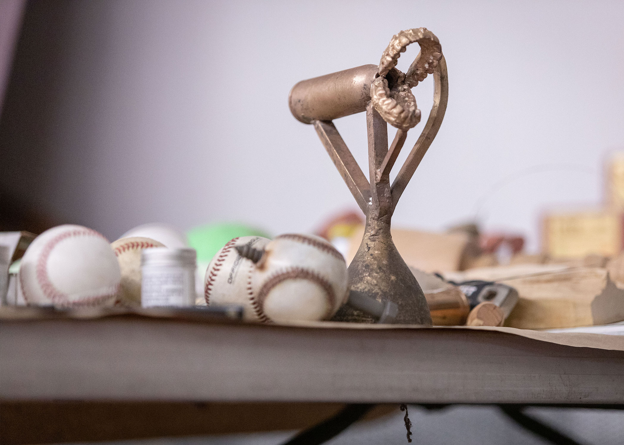 A sculpture titled Screwball