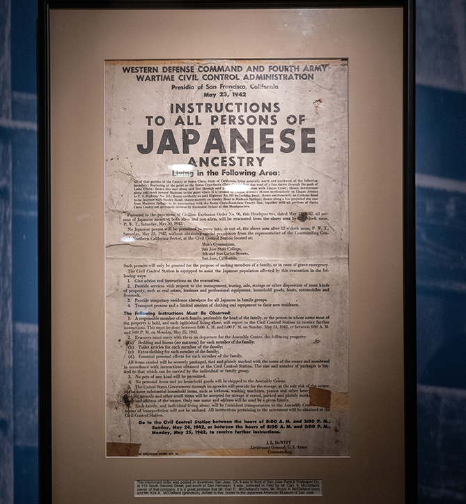 Executive Order 9066, Japanese American History Museum of San Jose, WWII
