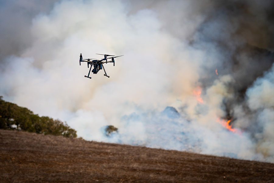 Salinas Canyon, wildfire experiment, drone, mapping, SJSU College of Social Sciences, School of Planning, Policy and Environmental Studies