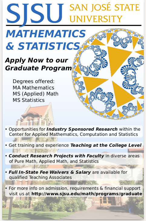 Flyer for the Graduate Program in Math at SJSU