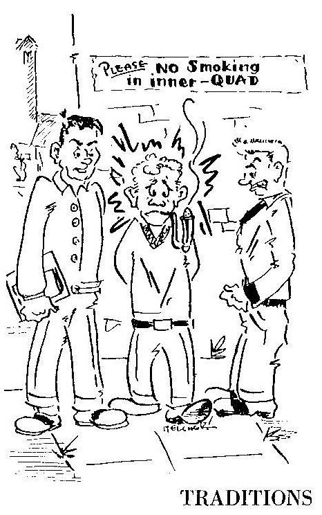 Cartoon representing No Smoking tradition