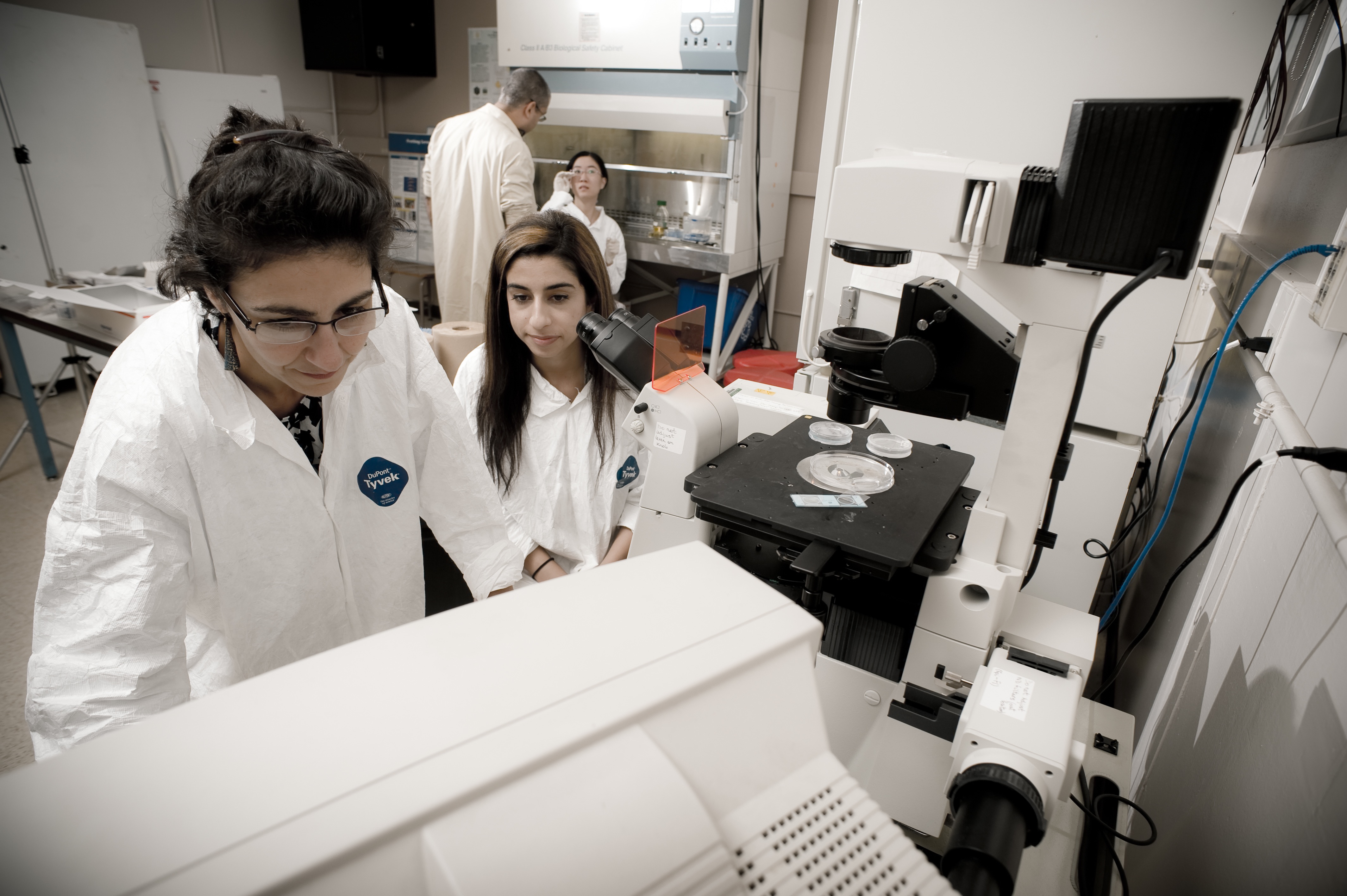Researchers in a lab.