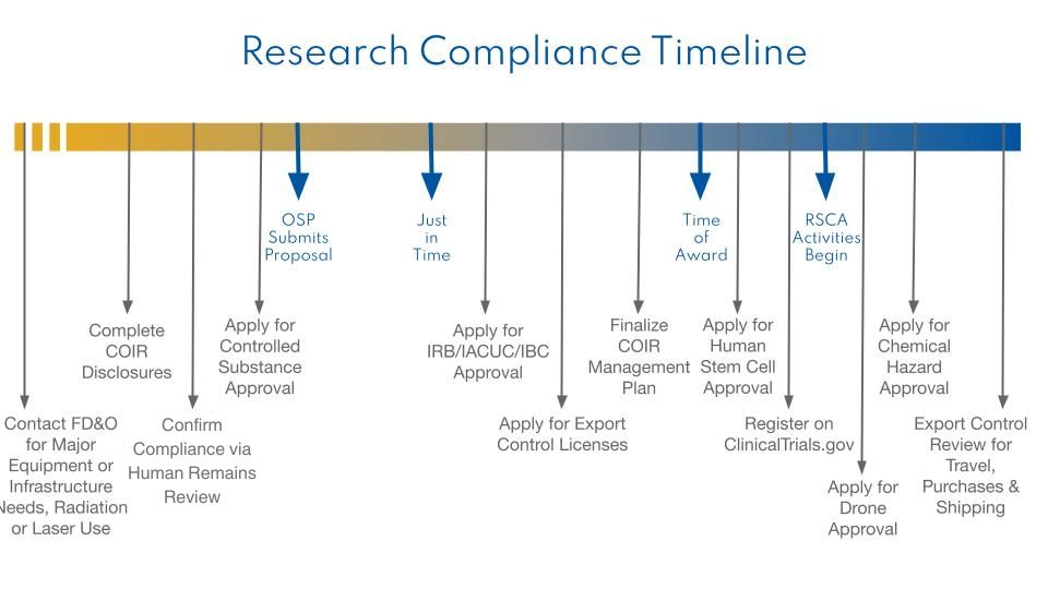 Research compliance timeline diagram