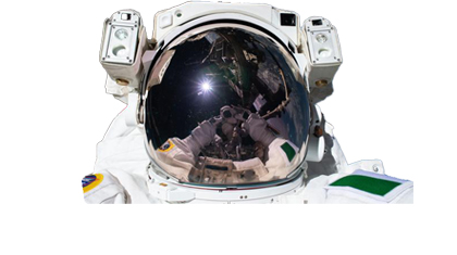 cutout image of an astronaut in space