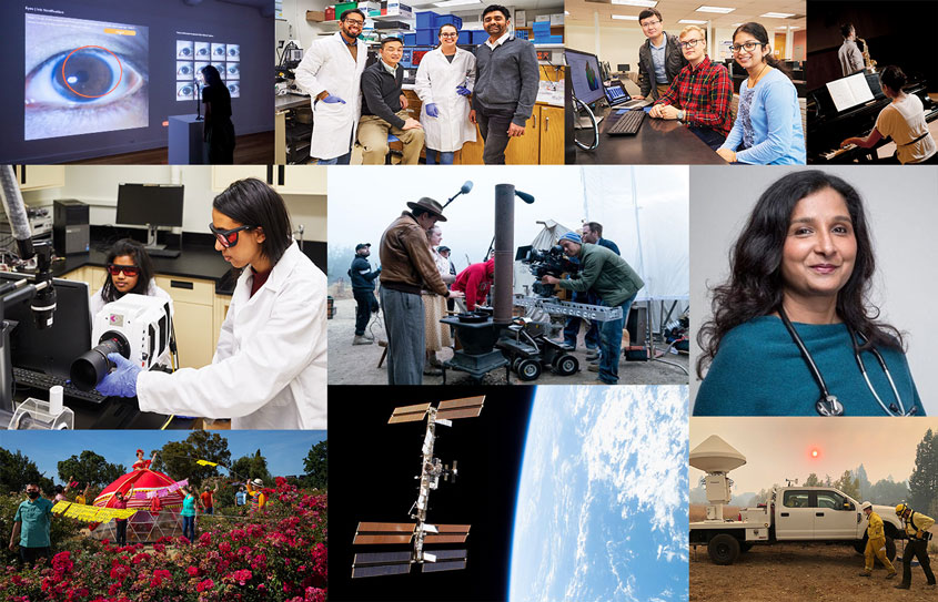 Collage of different research activities.