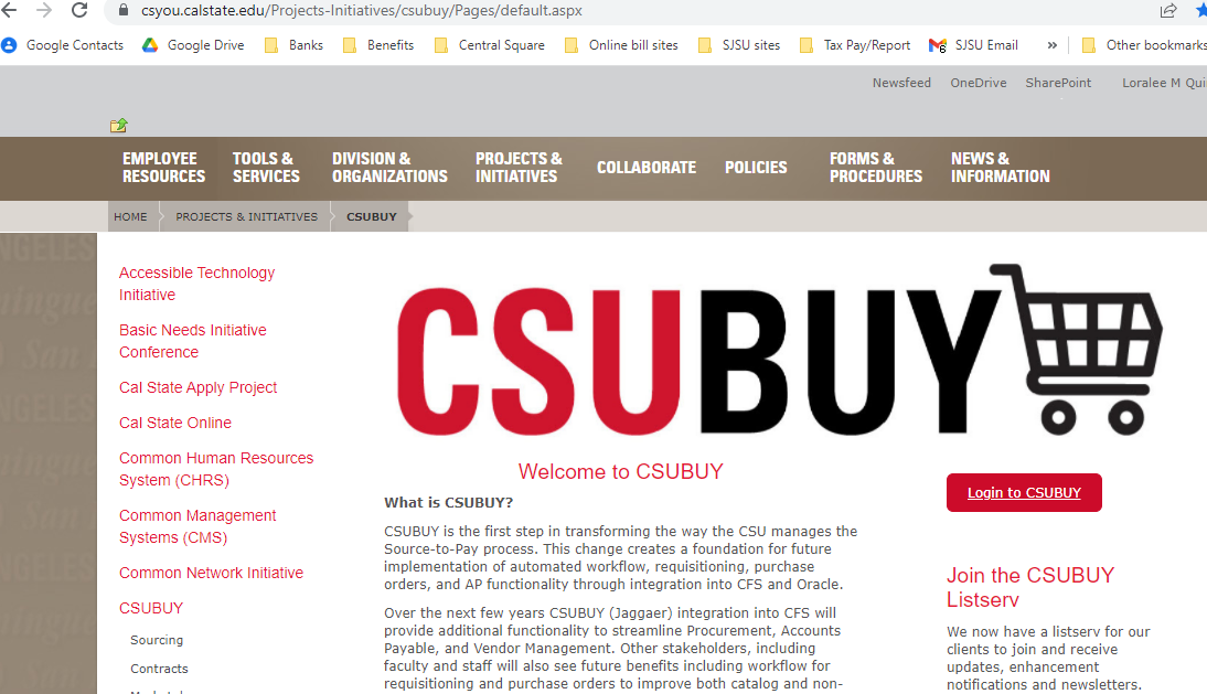 CSUBUY Welcome Page