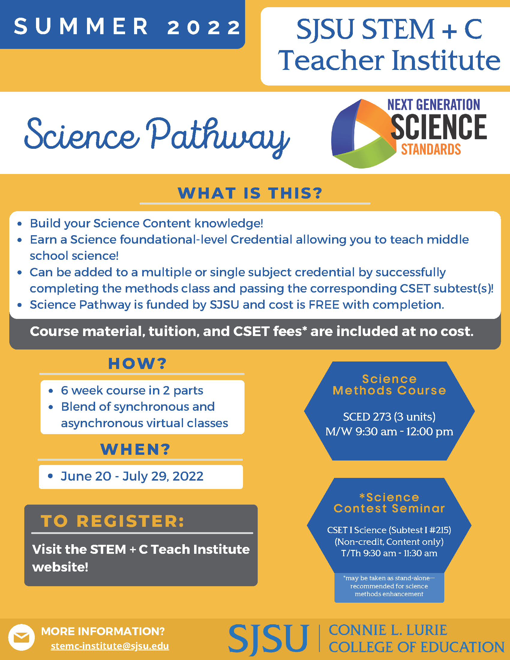 2022 Summer Science Pathway Flyer