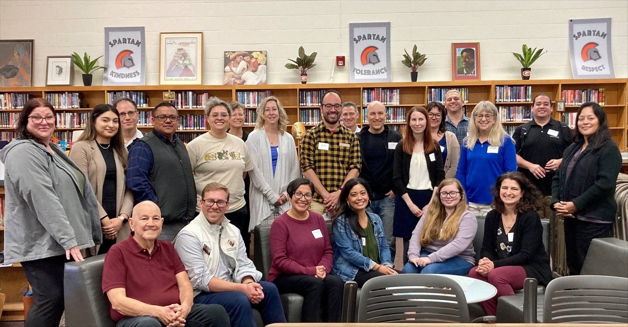   San José members of the Bay Area K-16 Collaborative gather at Gonzales High School with Dual Enrollment practitioners. 