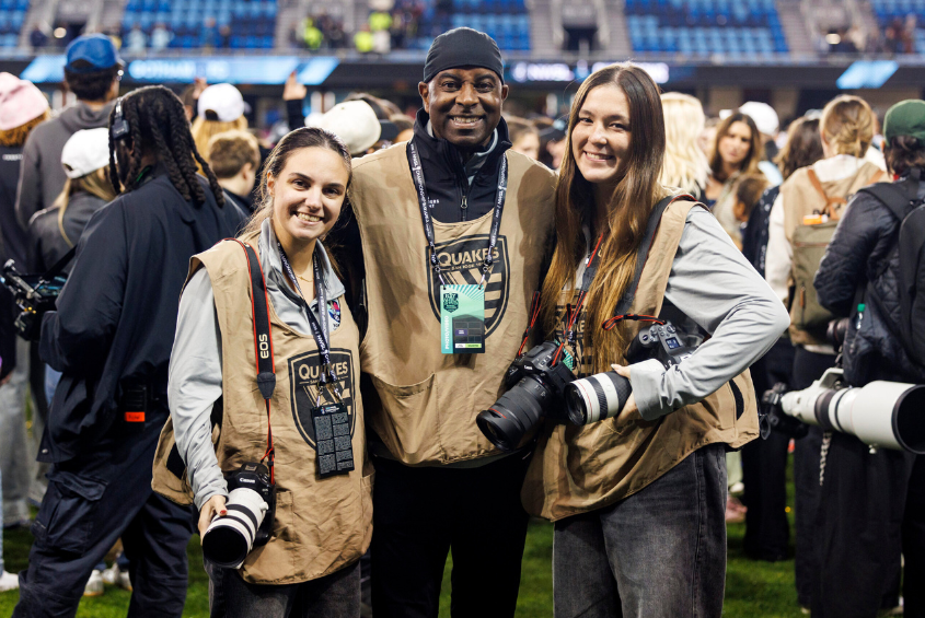 SJSU student photographers at the National Women’s Soccer League championship match