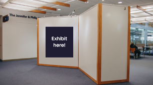 DiNapoli Gallery with a sign that says "exhibit here"