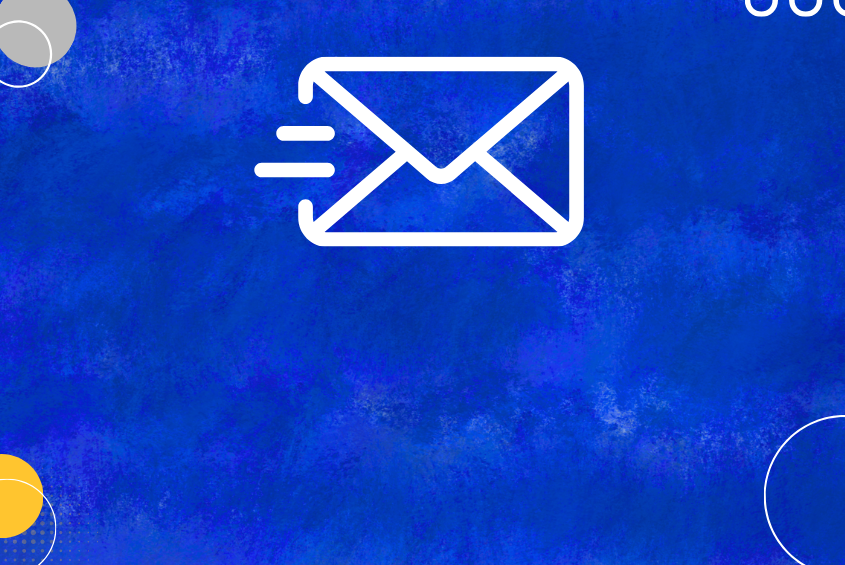 Icon graphic of a letter being sent