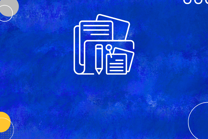 Icon graphic of a pile of documents