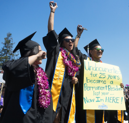 Undocumented student at graduation ceremony