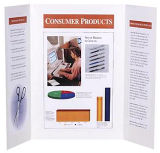 Two-fold poster board with text and images.