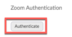 Zoom authenticate button