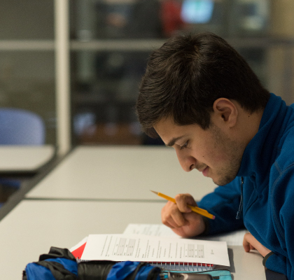 Student taking test